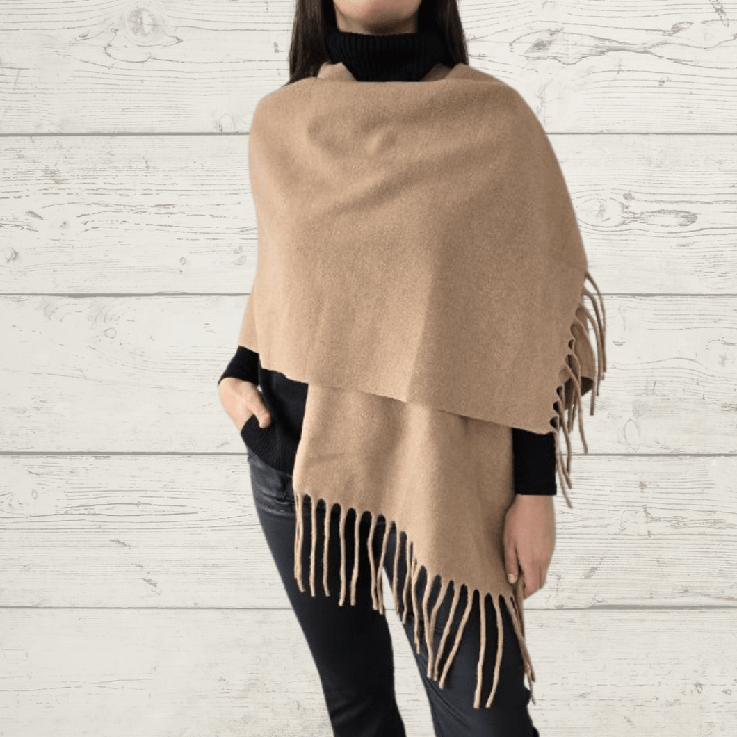 Poncho un color, color Camel