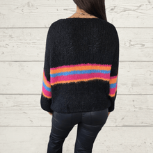 Cargar imagen en el visor de la galería, Sweater raya color, fondo Negro

