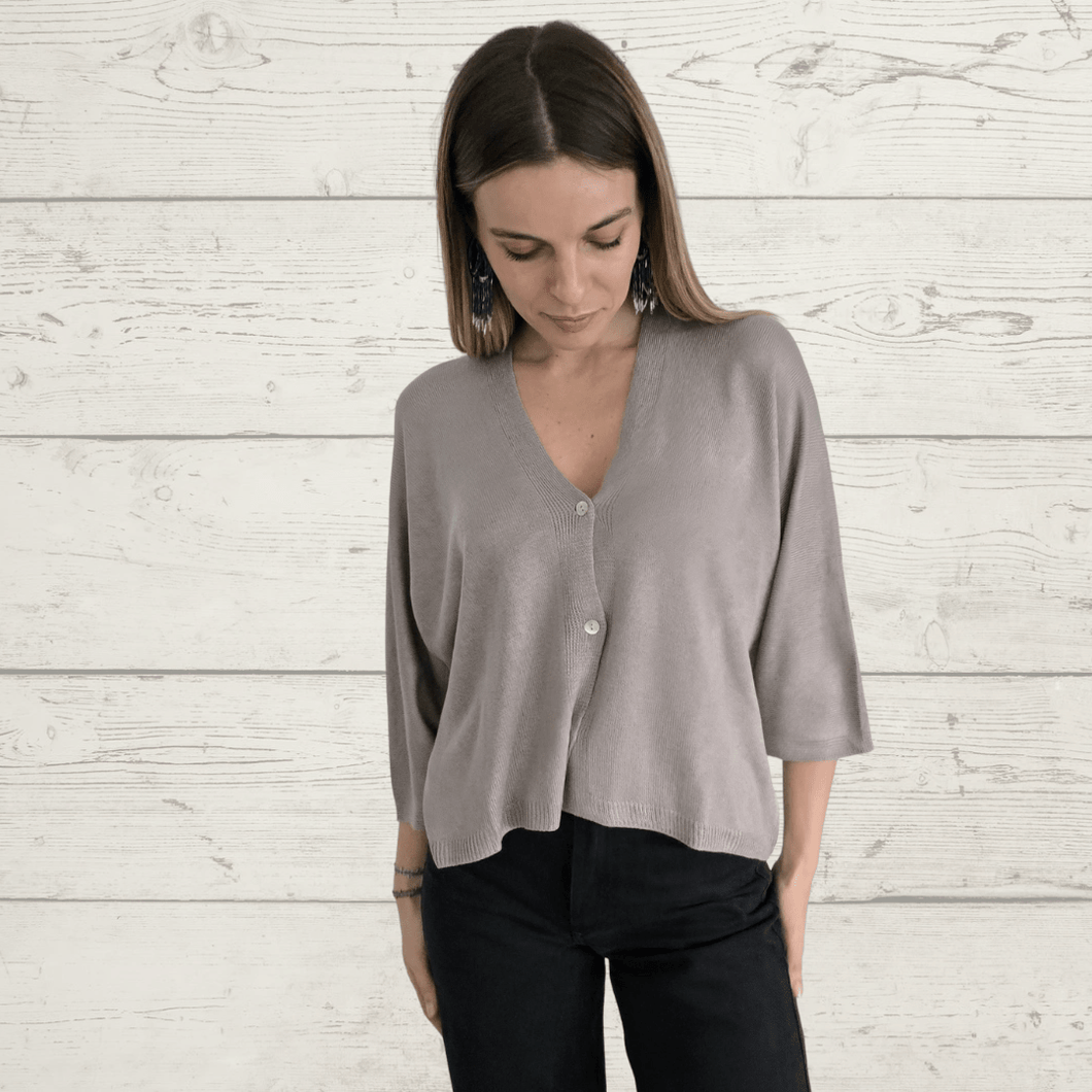 Chaleco Italiano manga 3/4, color Taupe