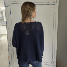 Cargar imagen en el visor de la galería, Sweater Italiano 100% algodón, color Azul Marino

