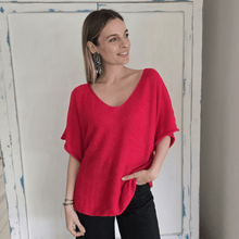 Cargar imagen en el visor de la galería, Sweater Italiano manga 3/4, color Rojo
