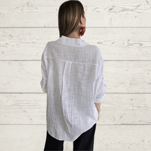Cargar imagen en el visor de la galería, Blusa/Blusón Italiano 100% algodón, color Blanco
