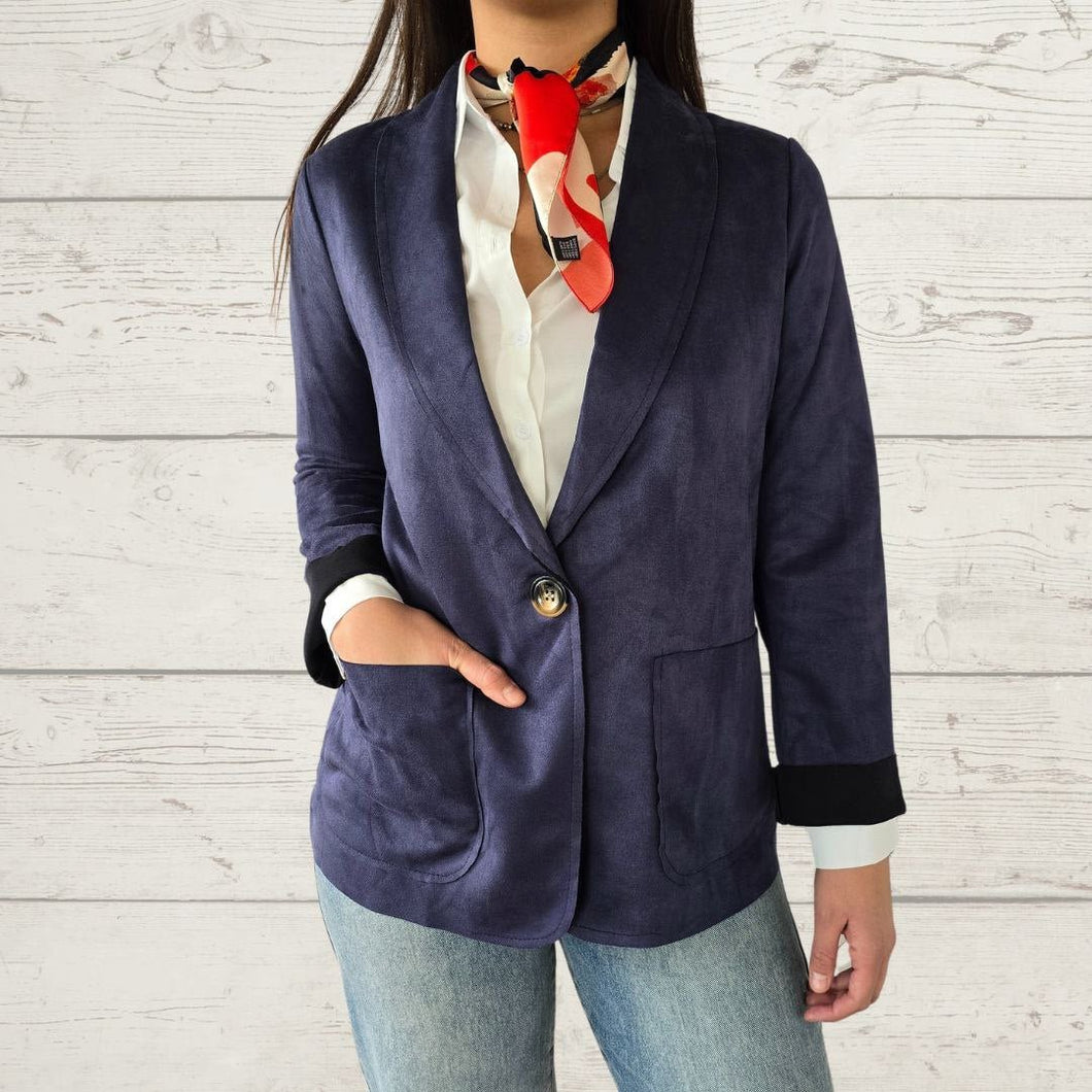 Chaqueta Blazer Italiana, color Azul Marino