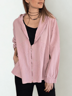 Chaqueta Bordada con Gorro, color Rosado