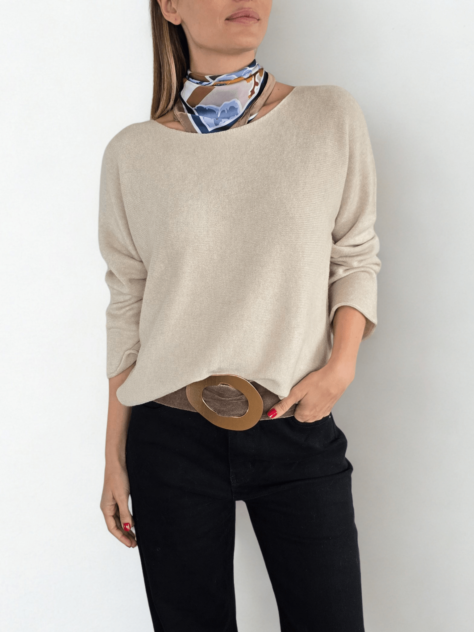 Sweater Italiano básico, color Beige