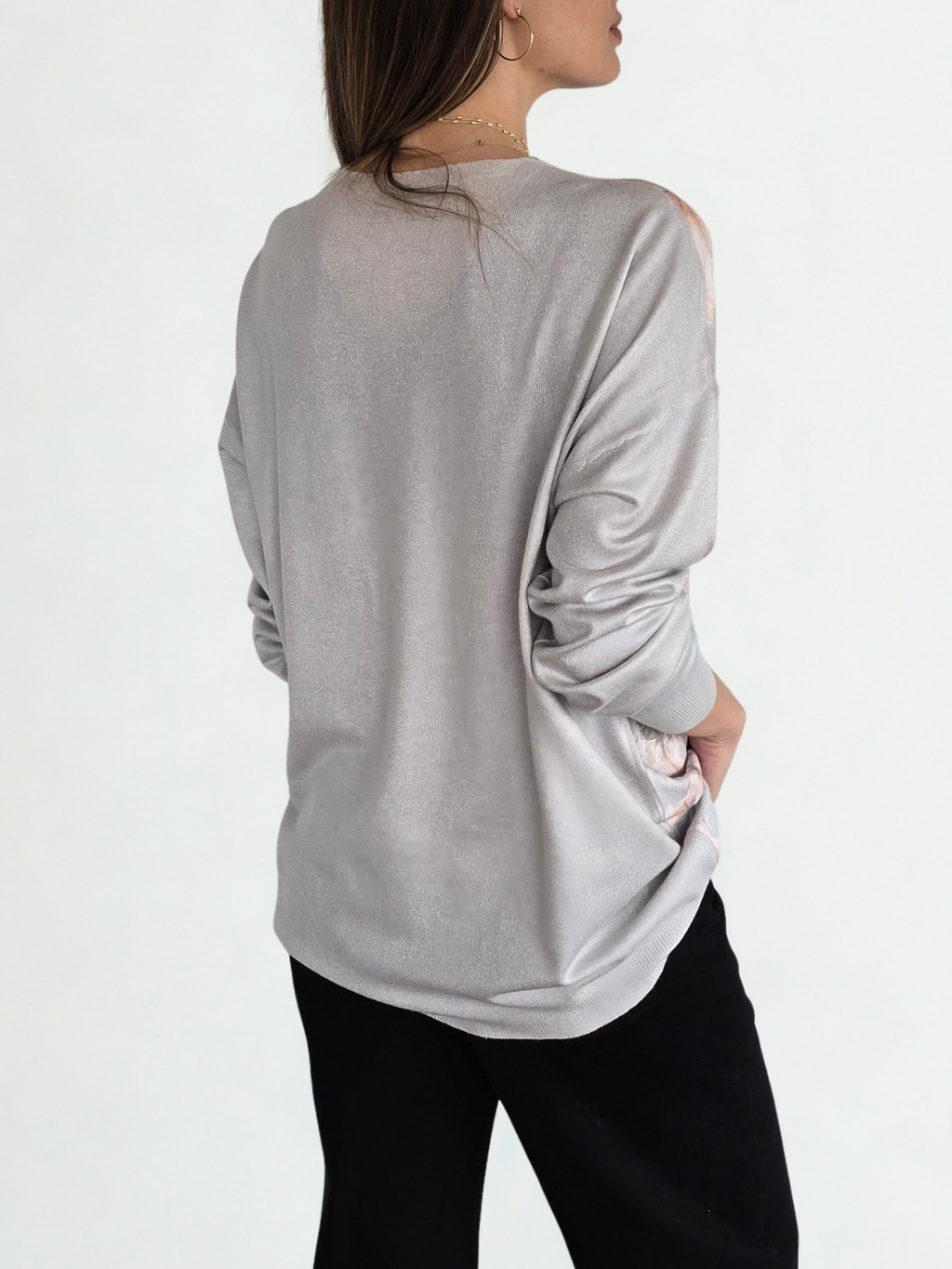 Sweater Estampado, fondo Gris Claro