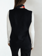 Sweater Sin Mangas Escote en V, color Negro