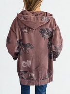Chaqueta de Jeans Estampada, fondo Burdeo
