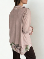 Sweater Italiano con Blusa Estampada, color Rosado