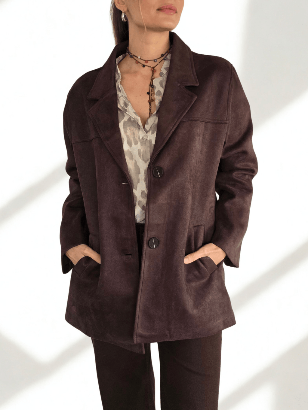 Chaqueta Blazer, color Chocolate