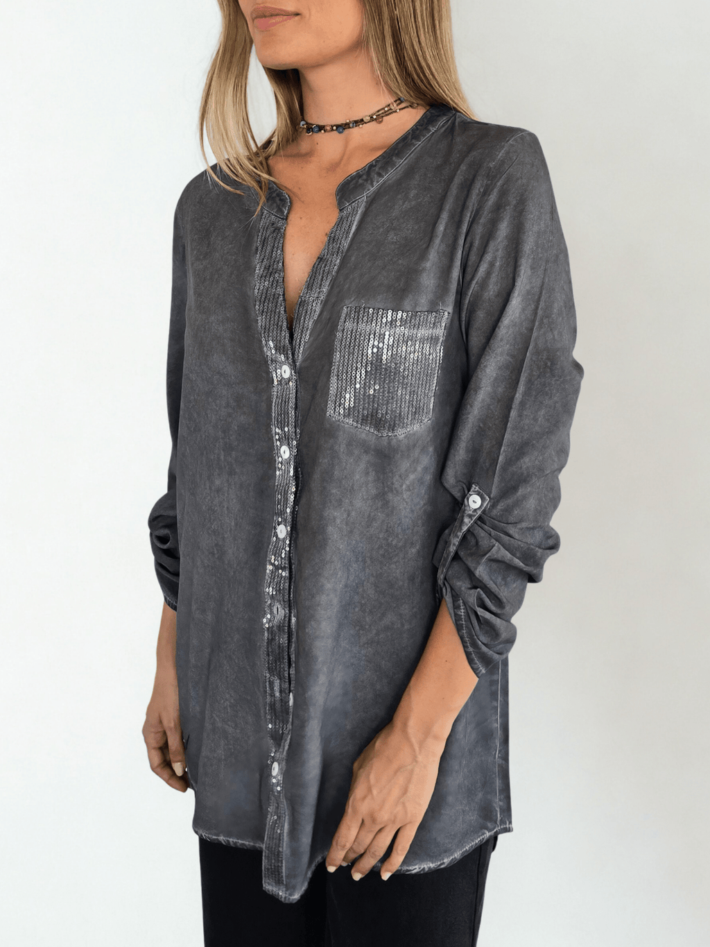 Blusa Teñida, color Gris