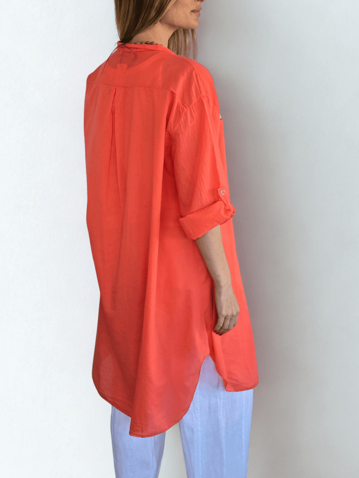 Blusa Italiana Larga, color Coral