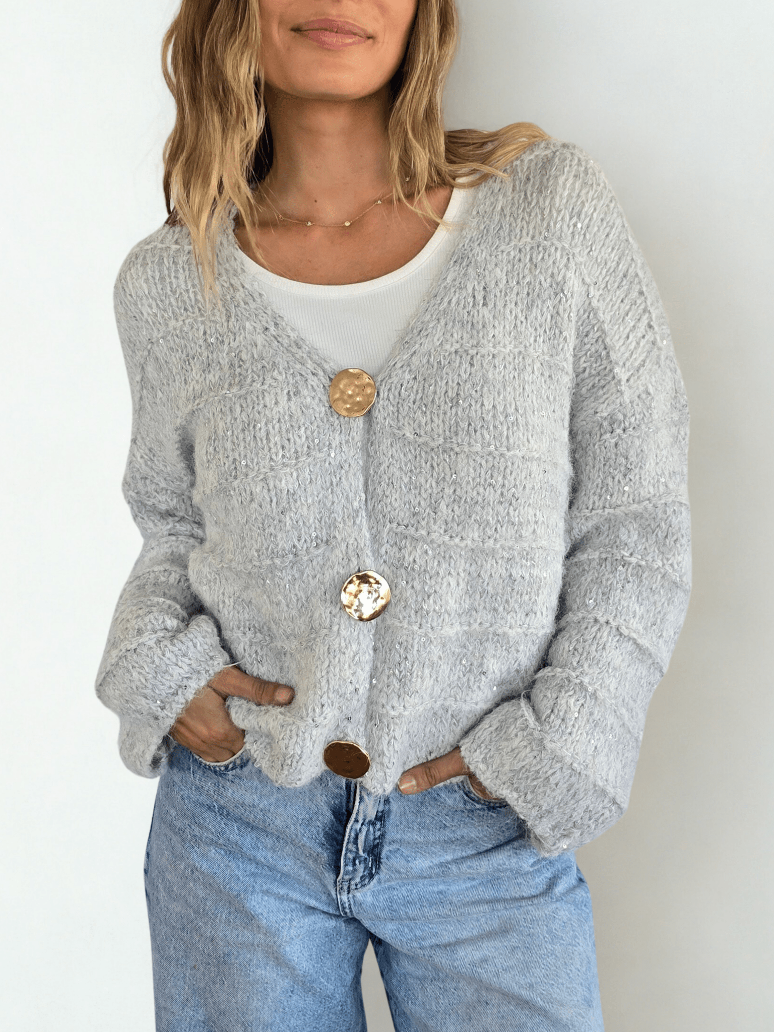 Chalecoo Jaspeado, color Gris