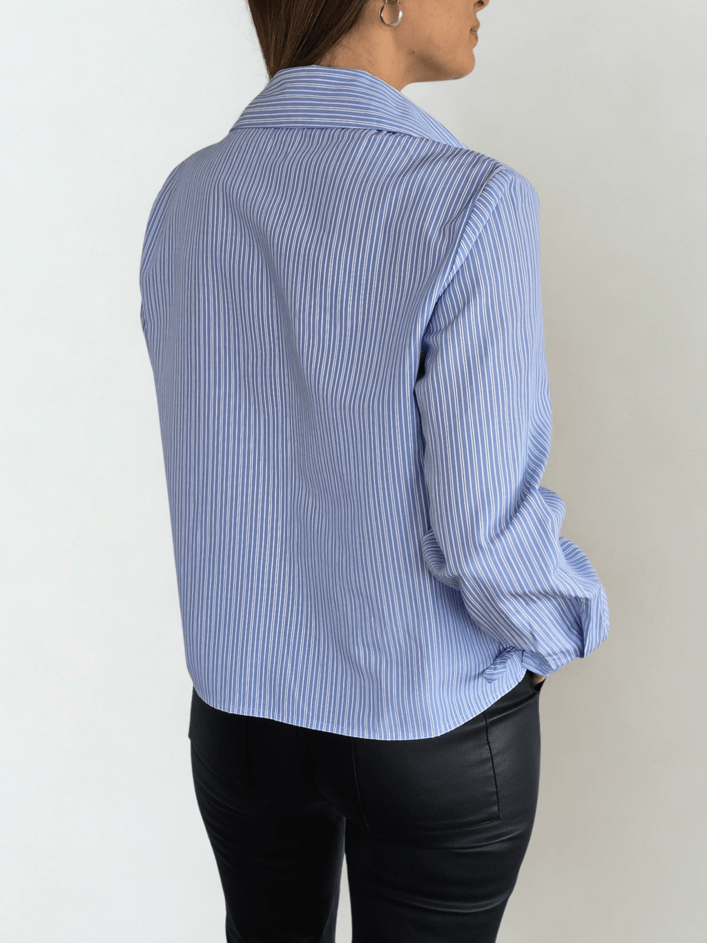 Blusa Rayada, color Celeste