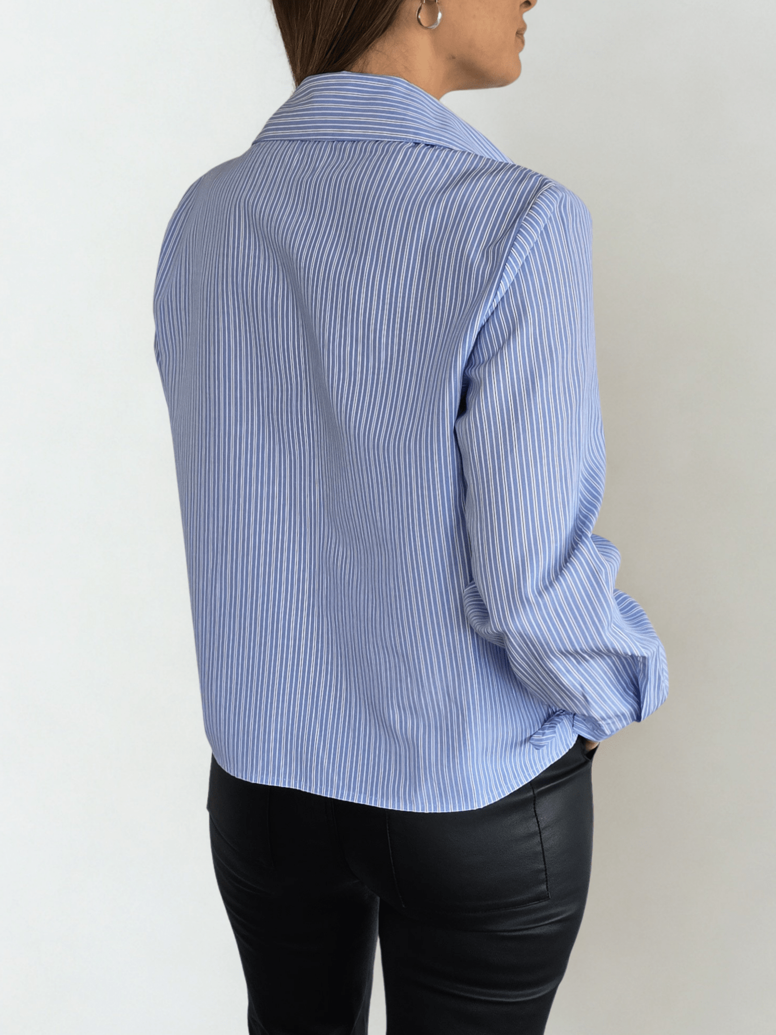 Blusa Rayada, color Celeste