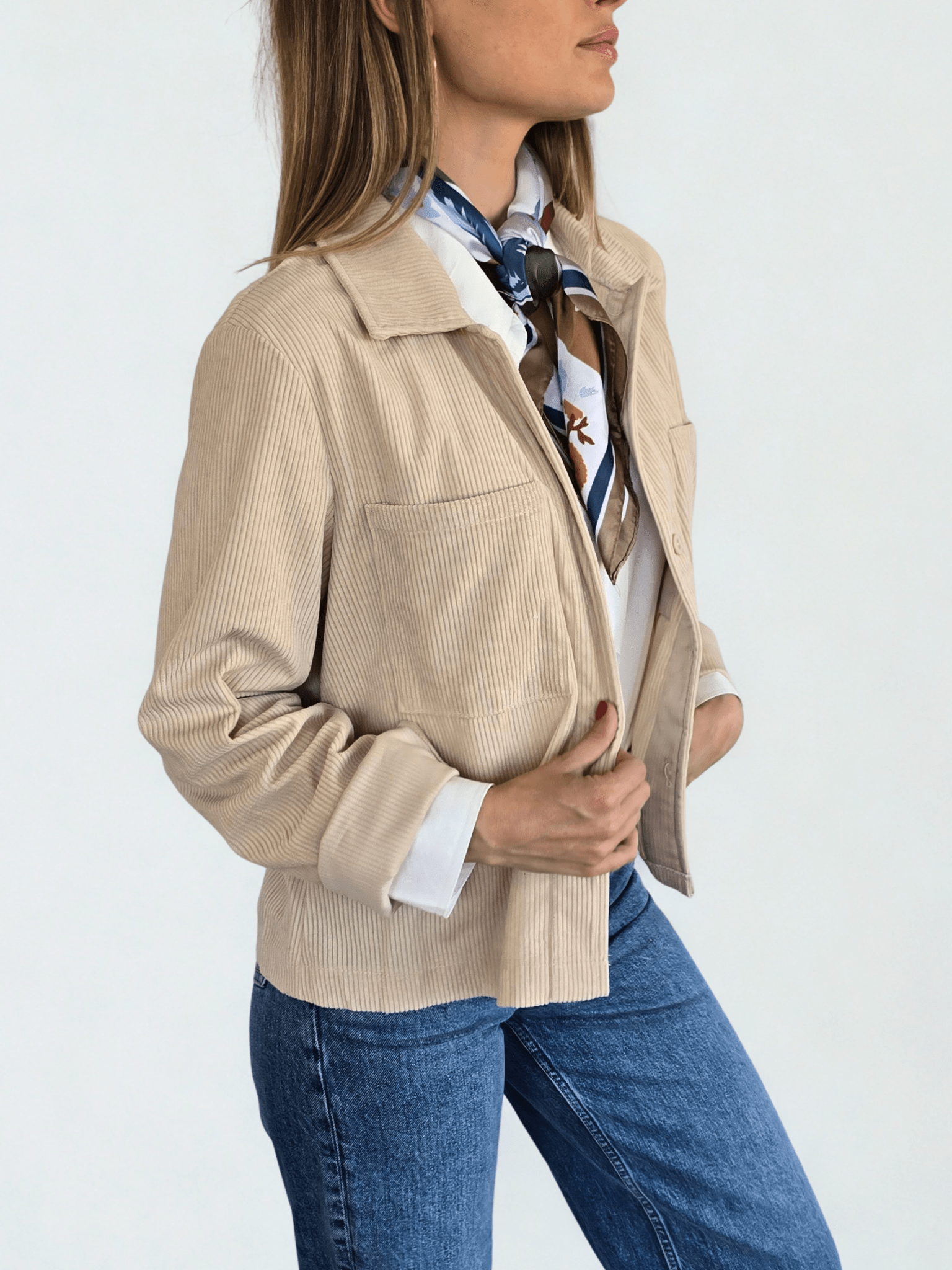 Blusa de Cotelé, color Blanco Invierno
