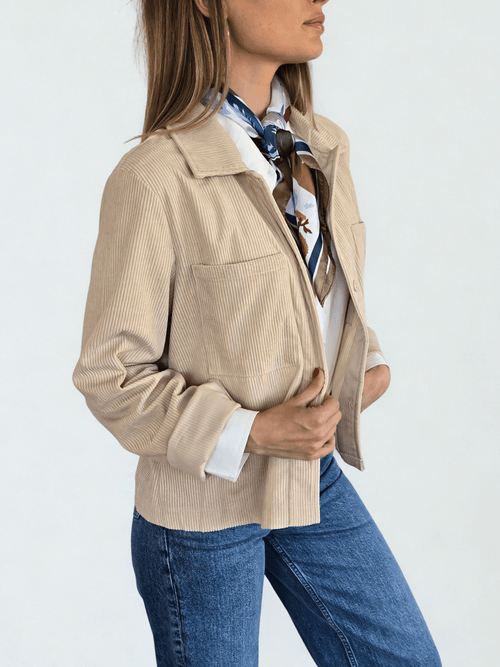 Blusa de Cotelé, color Blanco Invierno
