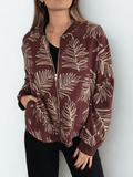 Chaqueta Bomber Bordado, color Burdeo