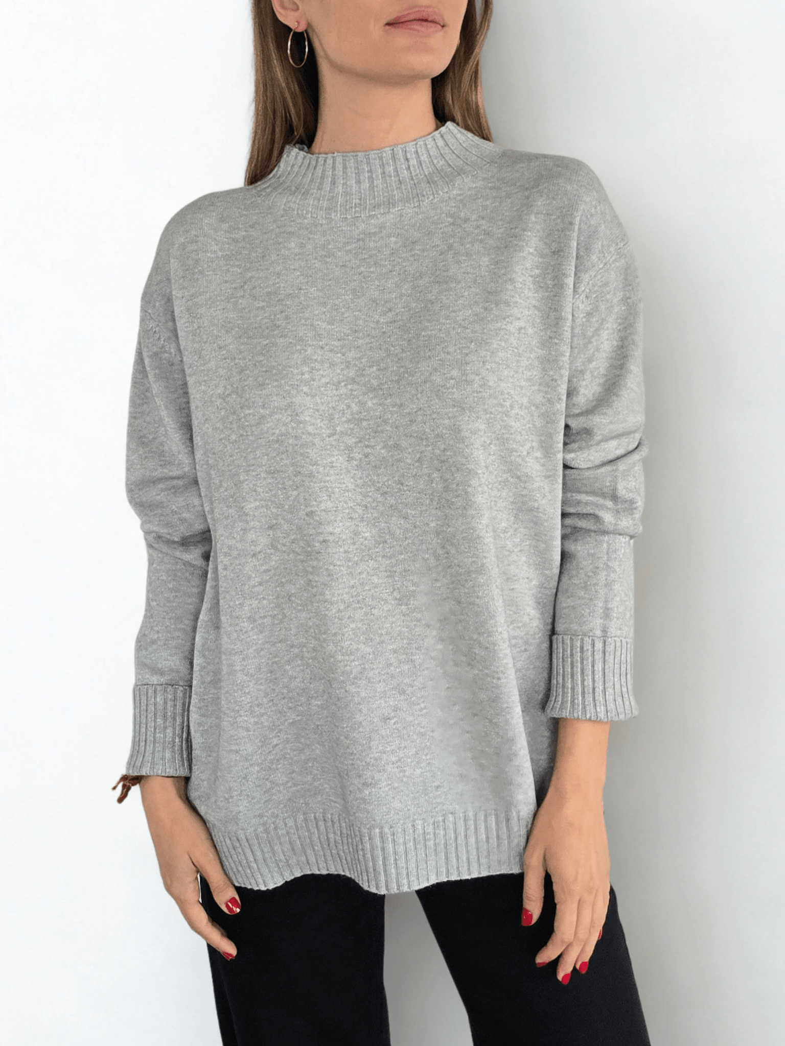 Sweater con Botones a los lados, color Gris