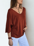 Sweater Italiano Manga 3/4, color Terracota