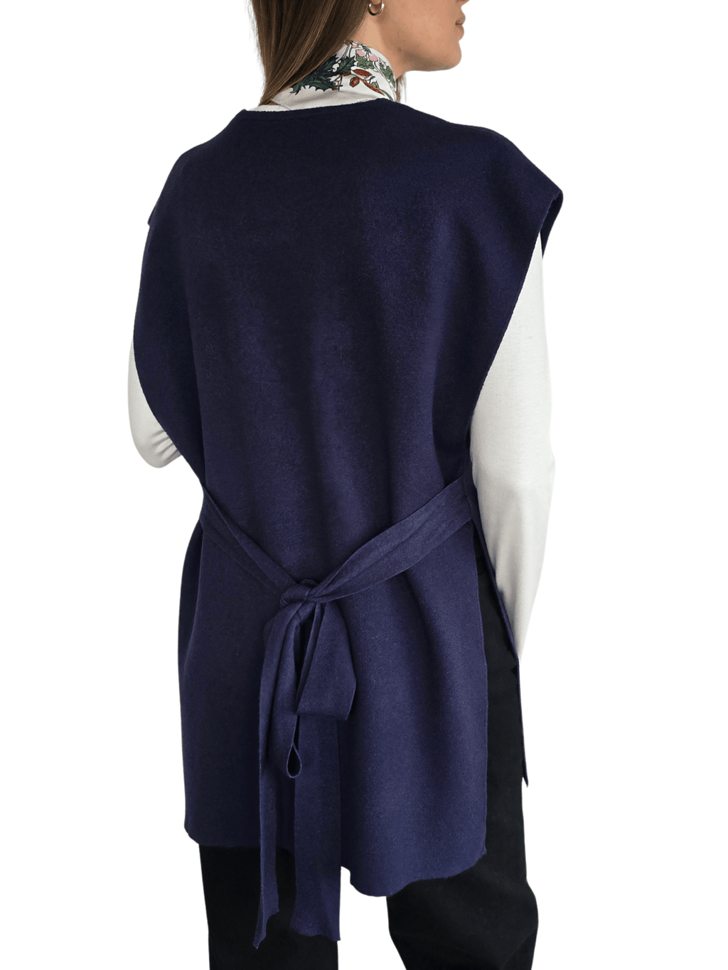 Sweater sin Mangas Lazo, color Azul Marino