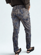 Pantalón Jogger Italiano, fondo Chocolate con Azul