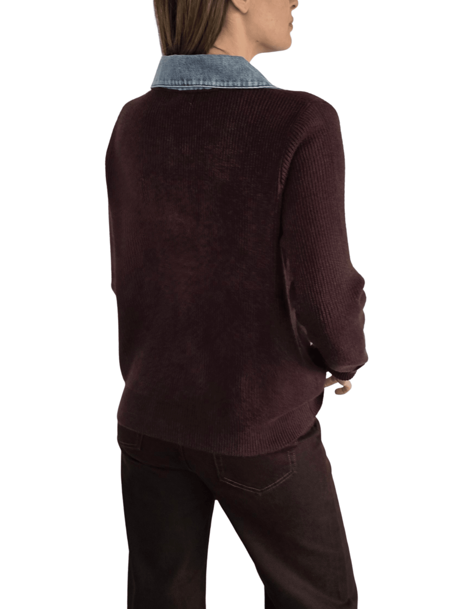 Chaleco con Jeans, color Chocolate