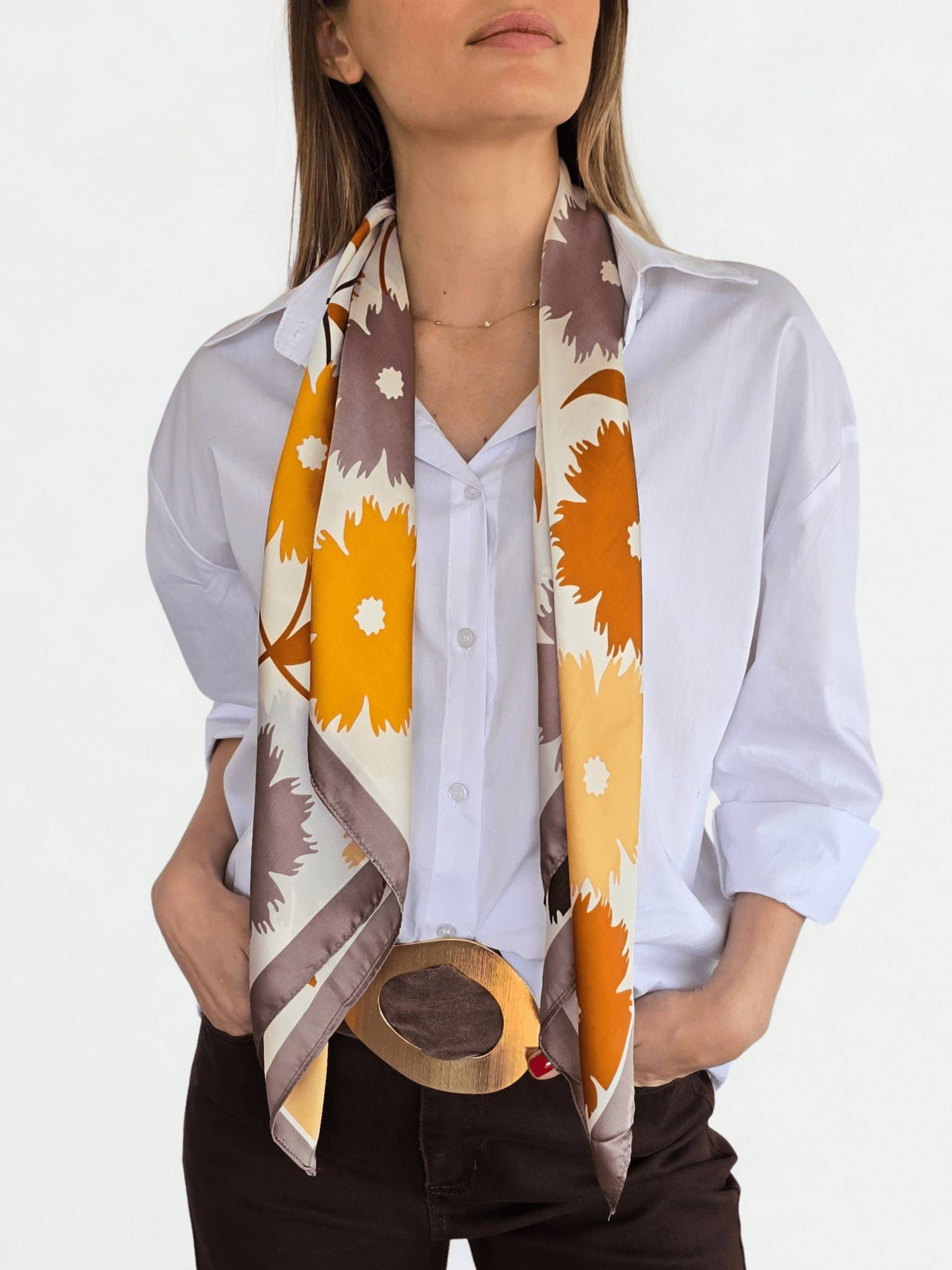 Pañuelo Estampado, Orilla Taupe