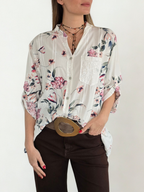 Blusa Italiana Estampada, fondo Blanco