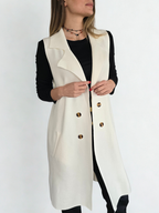 Chaqueta Sin Mangas, color Blanco Invierno