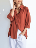 Blusa Tencel, color Terracota
