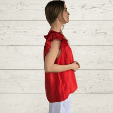 Cargar imagen en el visor de la galería, Blusa Lino Italiano, color Rojo tomate
