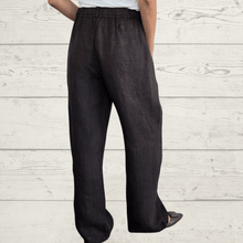 Cargar imagen en el visor de la galería, Pantalón 100% Lino Italiano dos bolsillos, color Chocolate
