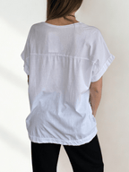 Polera Italiana Bordada, color Blanco