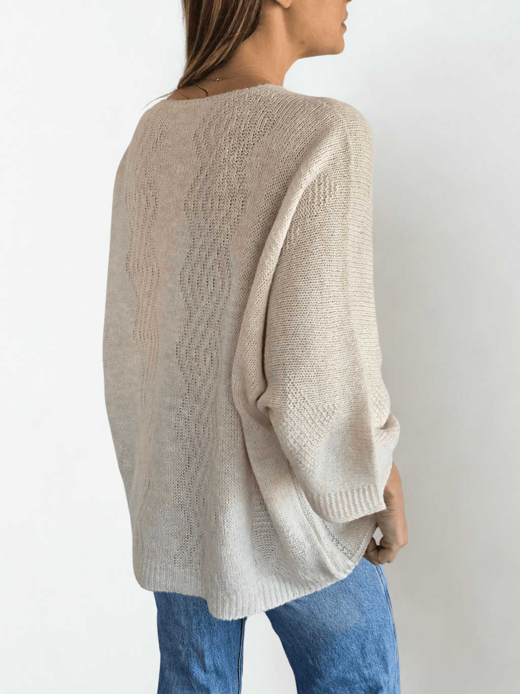 Sweater Italiano Tejido rombo, color Beige