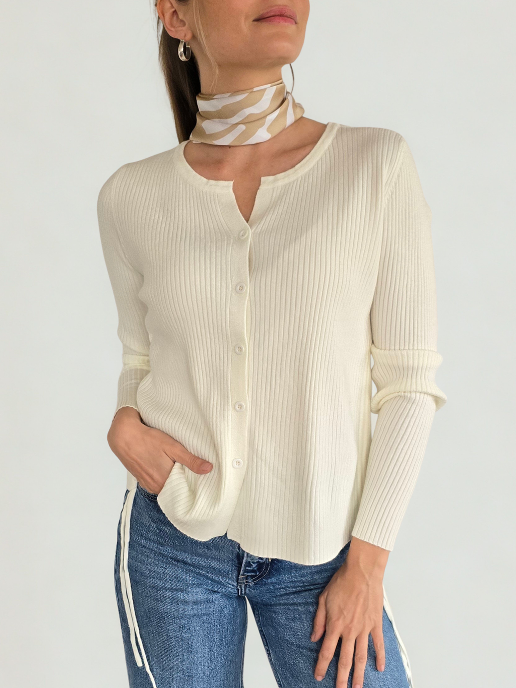 Chaleco Tiritas, color Blanco Invierno