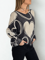 Sweater Italiano Corazón, fondo Negro