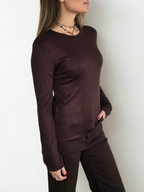 Polera Básica, color Café