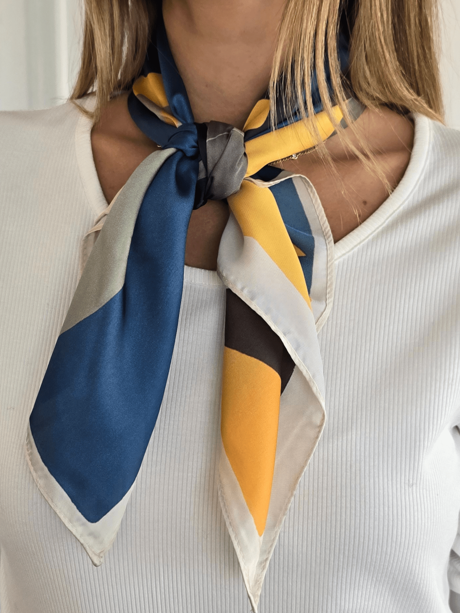 Pañuelo estampado Manchas, Beige con Camel