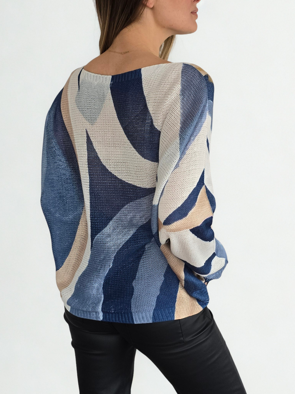 Sweater Italiano Estampado, tonos Azules
