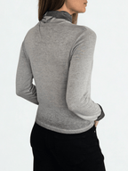 Polera Beatle Italiano corto degrade, color gris claro