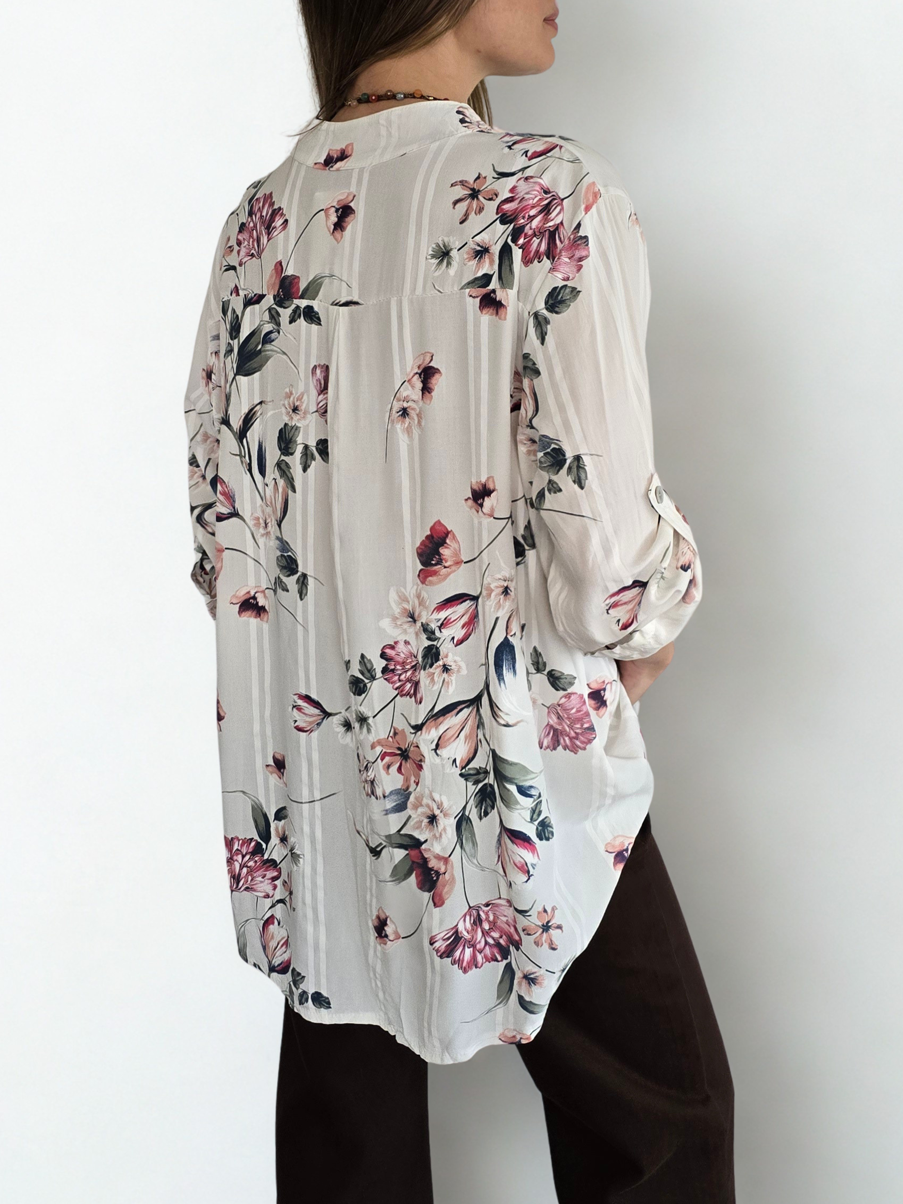 Blusa Italiana Estampada, fondo Blanco