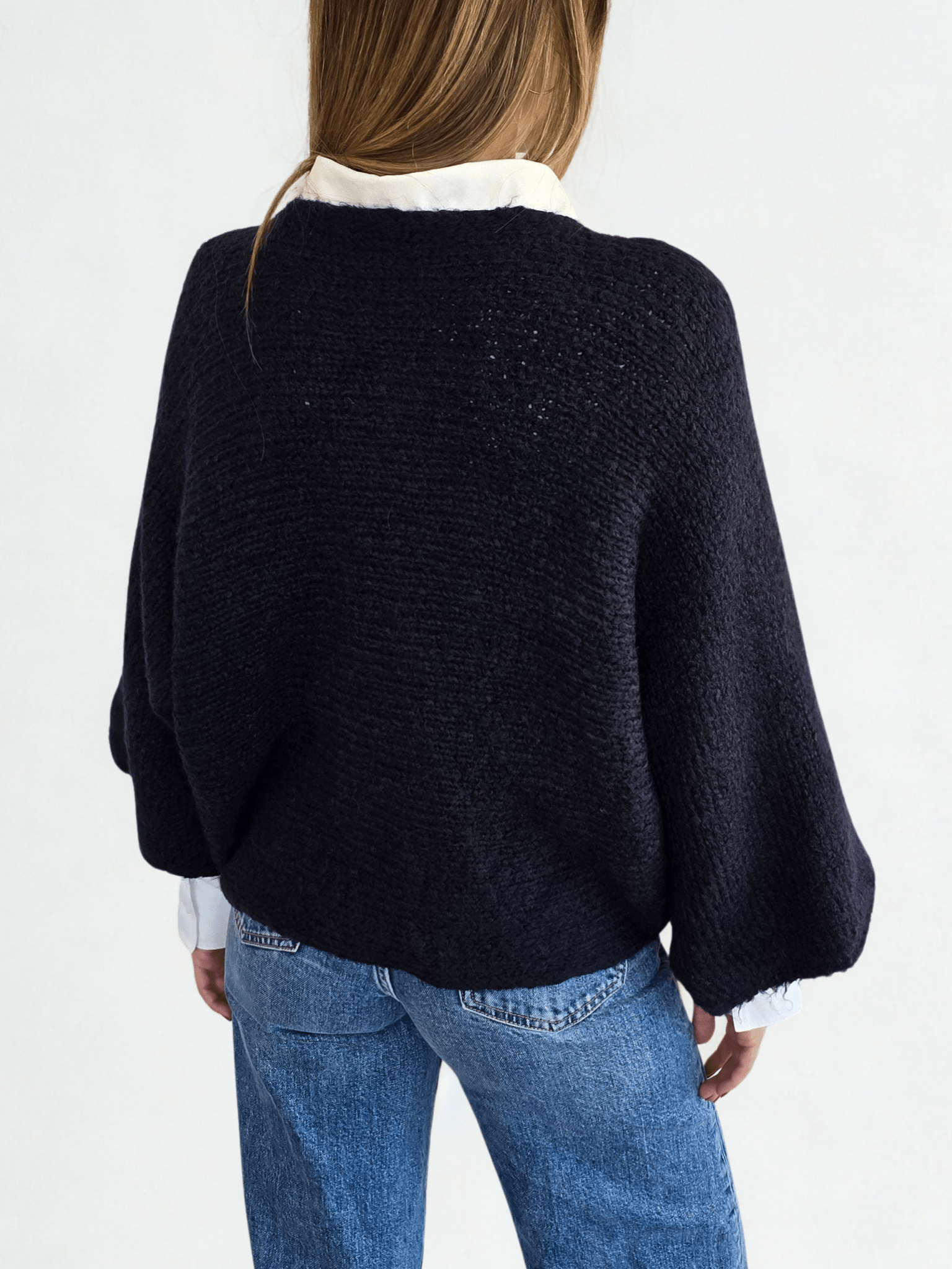 Sweater Italiano con Lazo, color Azul Marino