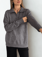Sweater Con Cuello, color Gris
