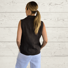 Cargar imagen en el visor de la galería, Chaqueta Blazer 100% Lino Italiano, color Café
