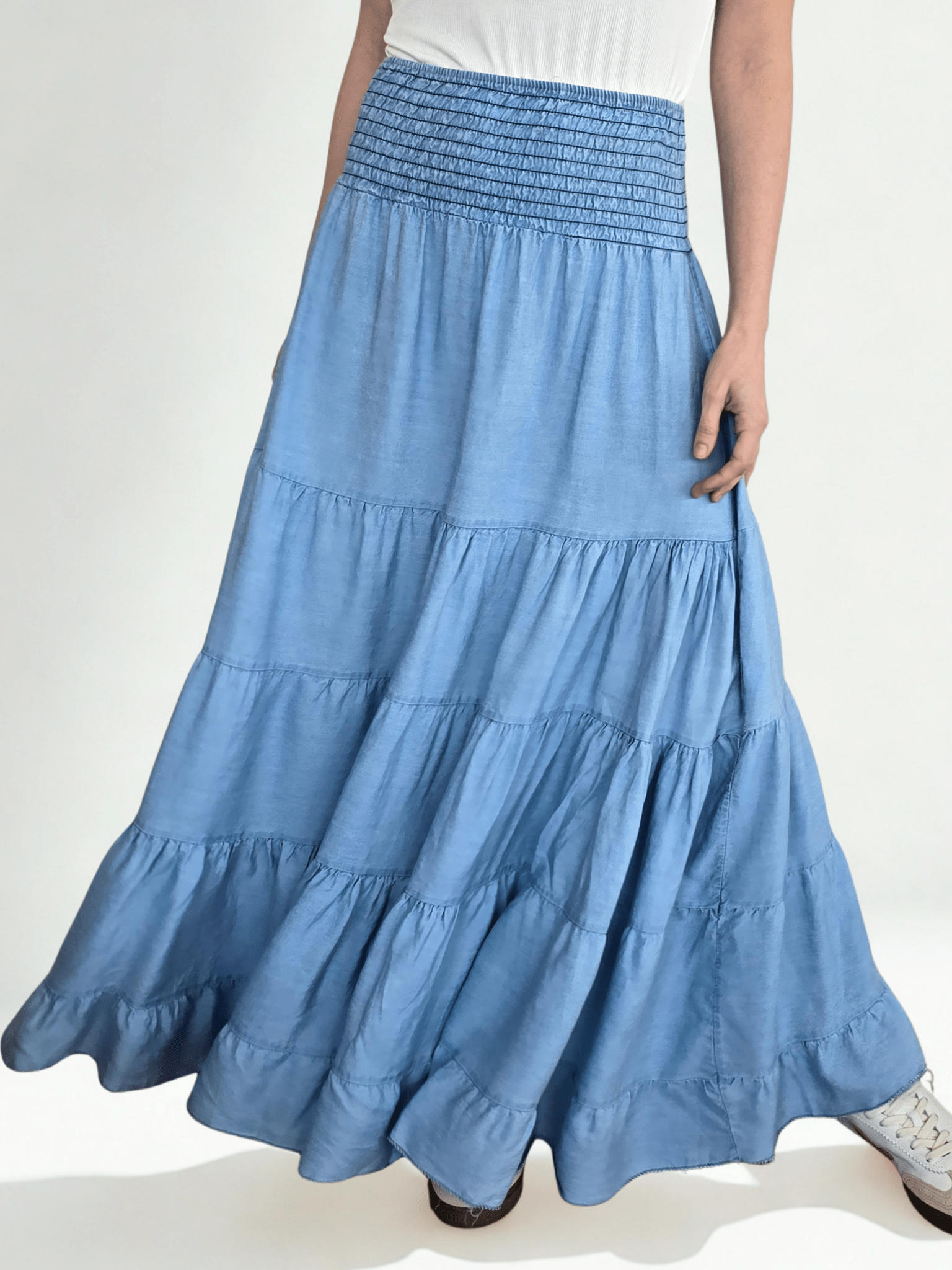 Pollera Italiana Jeans, color Celeste