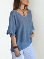 Sweater Italiano Hilo, color Celeste