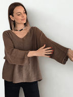 Sweater Italiano de Hilo, color Chocolate