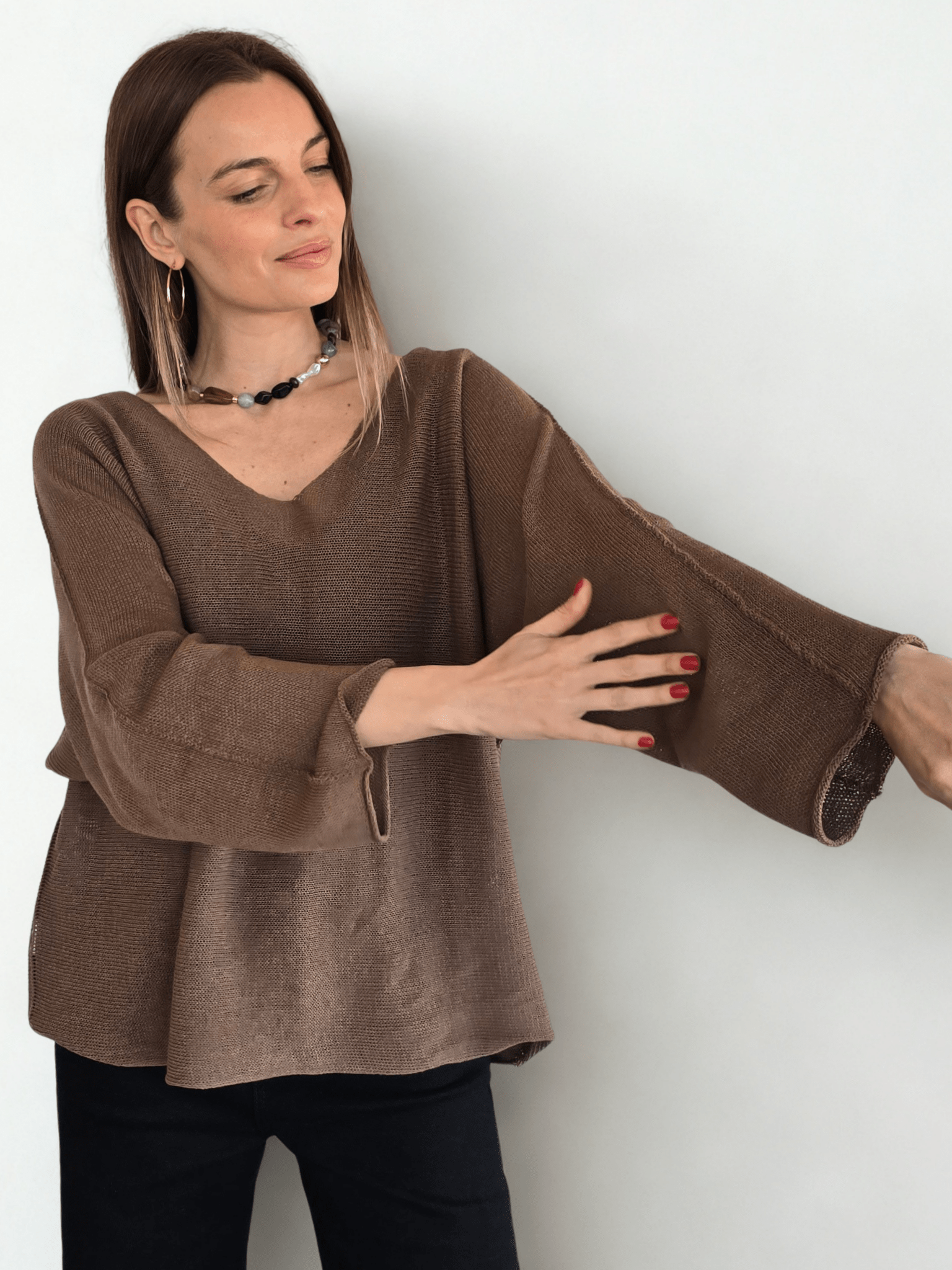 Sweater Italiano de Hilo, color Chocolate