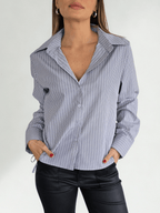 Blusa Rayada, color Gris